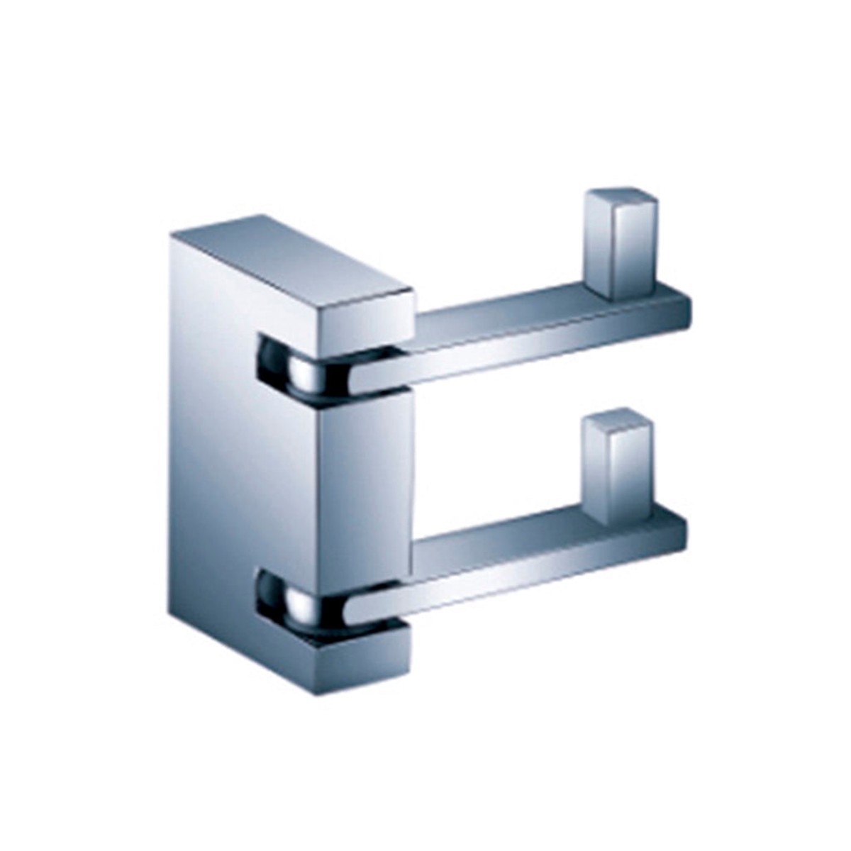 Zero Double Hook - Wall Mount - 4 BrassPolished Chrome