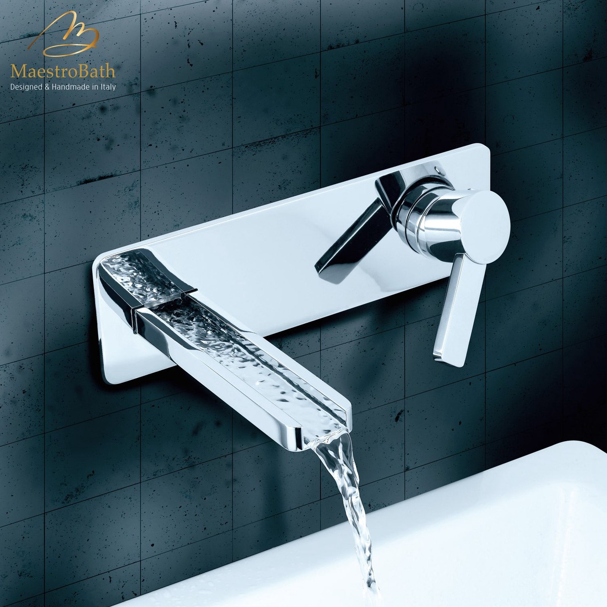 AQUA Modern Wall Mount Bathroom Faucet