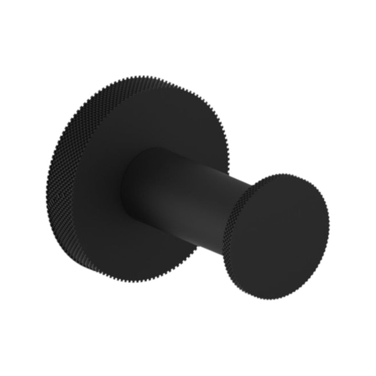 Circo Knurled Single Hook - Wall Mount - 2 BrassMatt Black