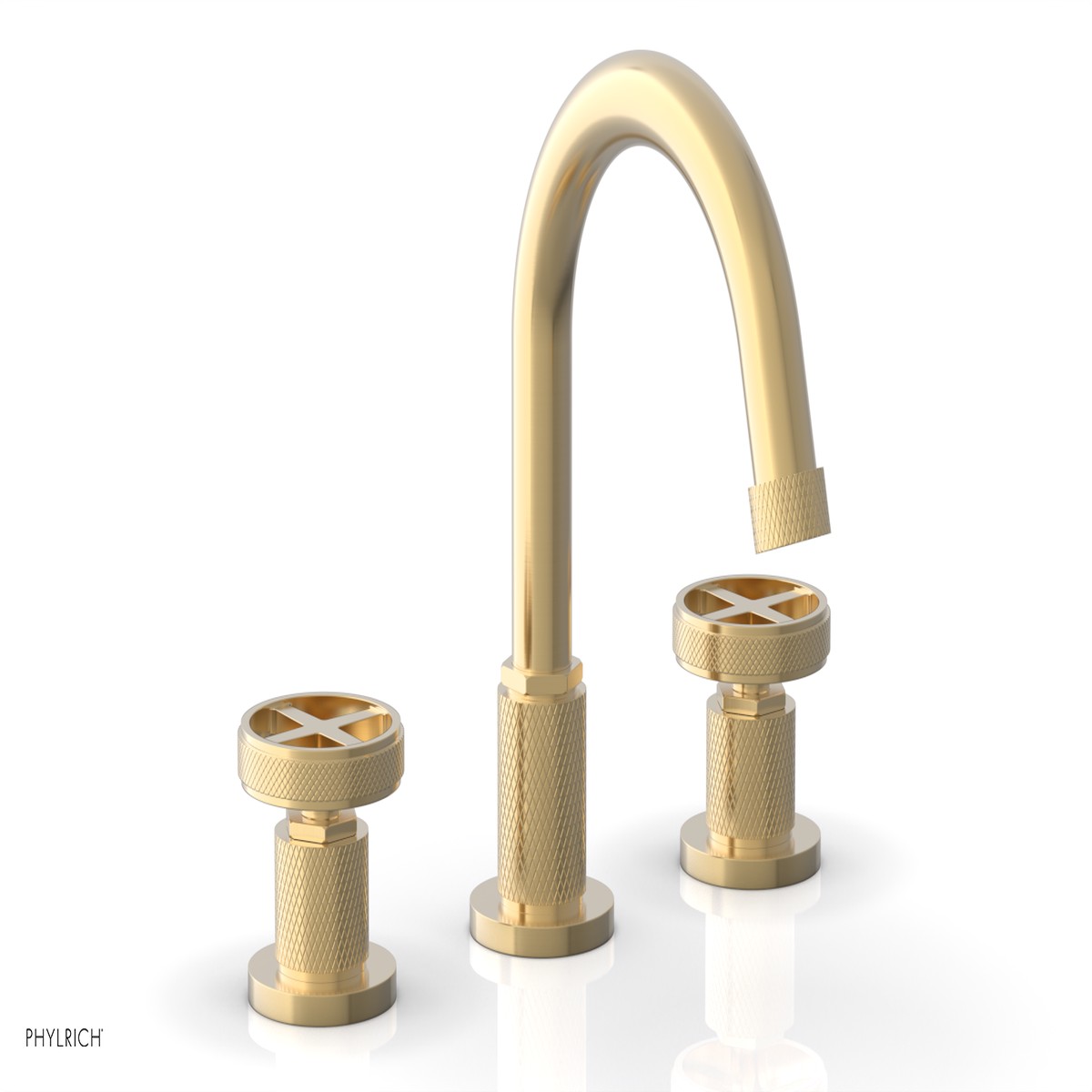 DUSTRIE Widespread Faucet - Cross Handle - Knurled 371-01