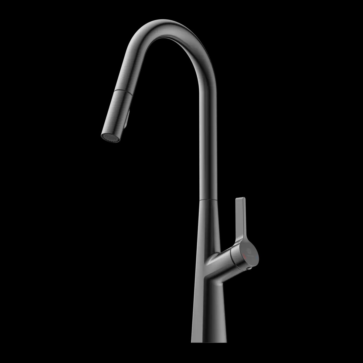 Wasserwerk Kitchen Faucet with Curved Spout Pull-Down Sprayer in Matte Graphite