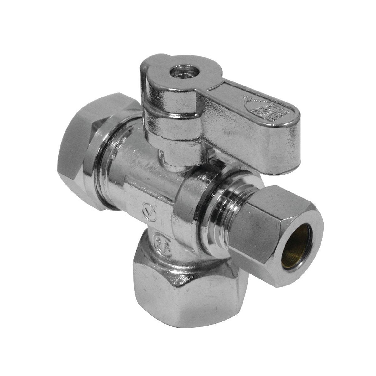 12 FIP x 38 OD Comp x 12 716 OD Slip Joint Shut Off Valve in Polished Chrome
