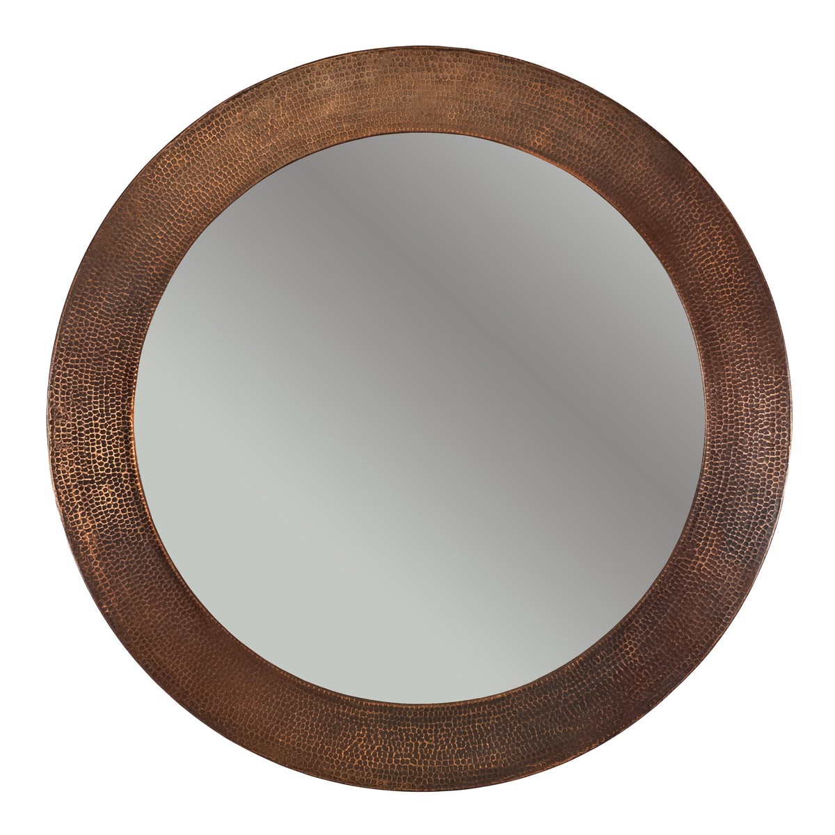 34 Hand Hammered Round Copper Mirror