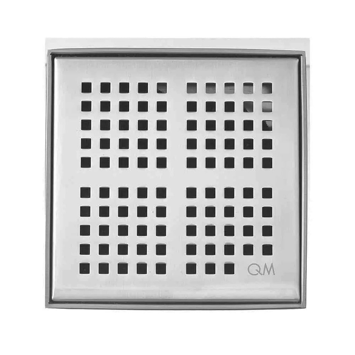 Delmar Kai Center Square Shower Drain - Floor Mount - 4 Stainless SteelSatin