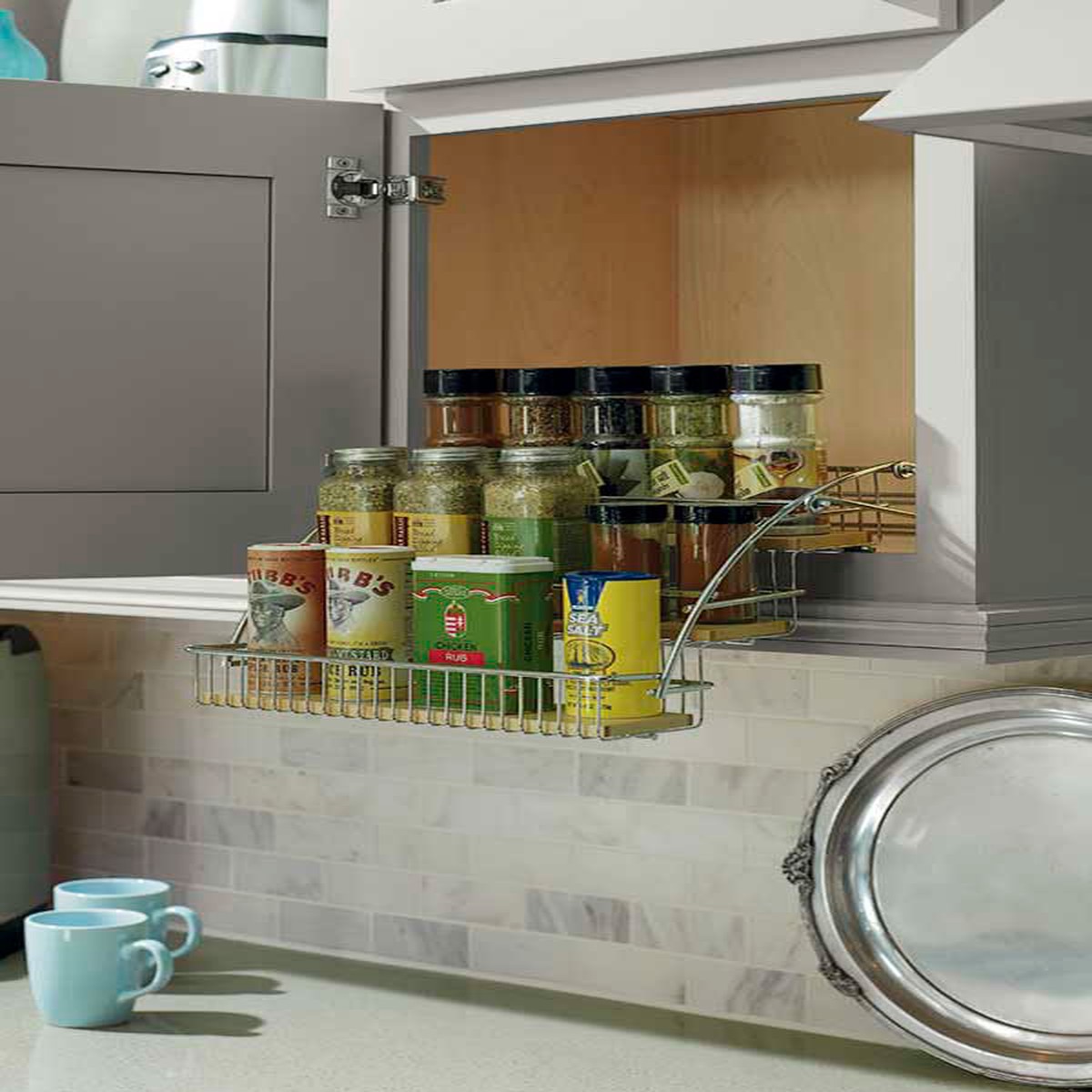Three Tier Pull Down Spice Rack
