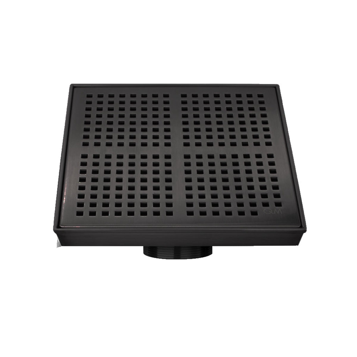 Delmar Kai Center Square Shower Drain - Floor Mount - 6 Stainless SteelBlack