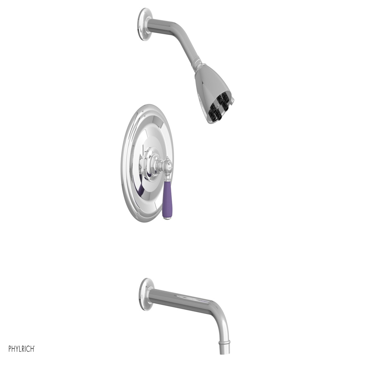 JAMESTOWN - 10 Pressure Balance Tub Shower Set - Lever Handle with Purple Accents 165-27-10