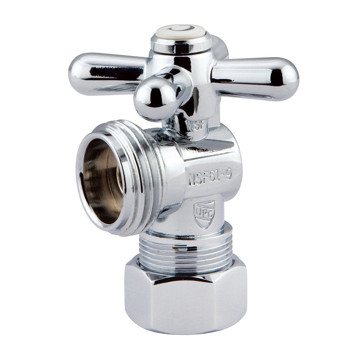 Kingston Brass Vintage Angle Stop with 58 OD Compression x 34 Hose Thread in Polished Chrome