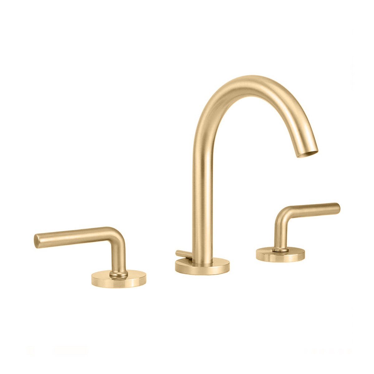 Contempo Round Slim Lever Handles Bathroom Faucet - Widespread - 8 BrassSatin Brass