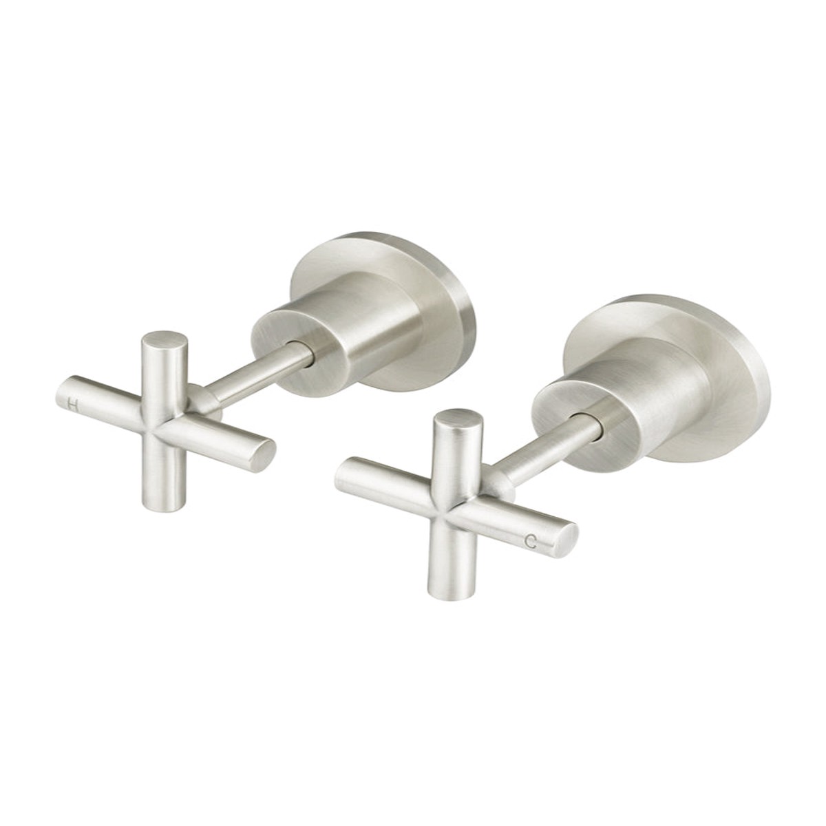Cross Handle Jumper Valve Wall Top Assemblies - PVD Brushed Nickel