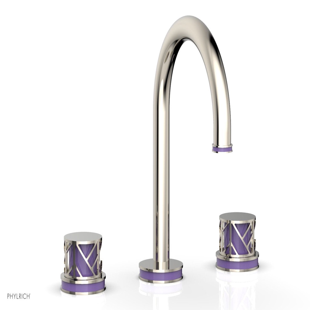 JOLIE Widespread Faucet - Round Handles with Purple Accents 222-01