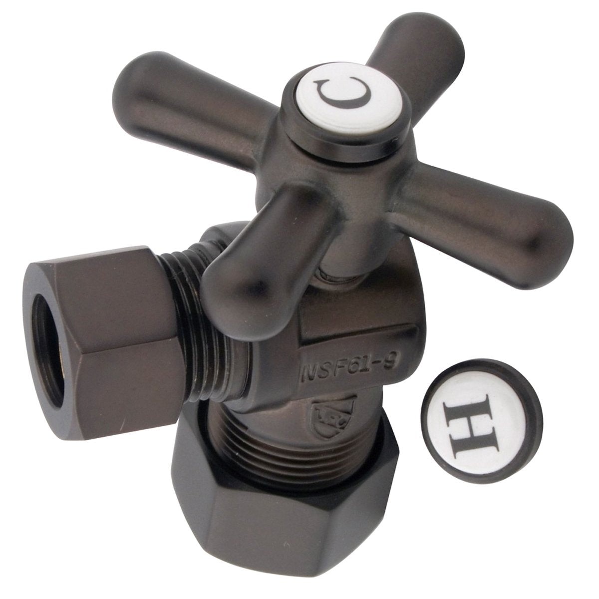 Kingston Brass Vintage CC54405X 58 OD Compression 12 OD Compression Angle Shut-off Valve in Oil Rubbed Bronze