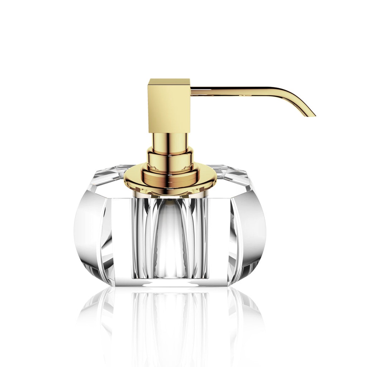 Kristall Soap Dispenser - Free Standing - 5 BrassGlassClearGold