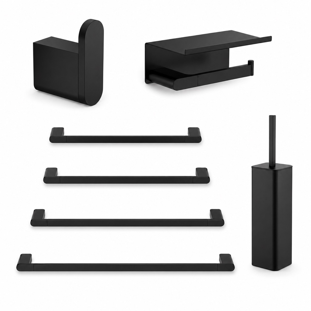 Moon Bathroom Accessories Set - Wall MountMatt Black