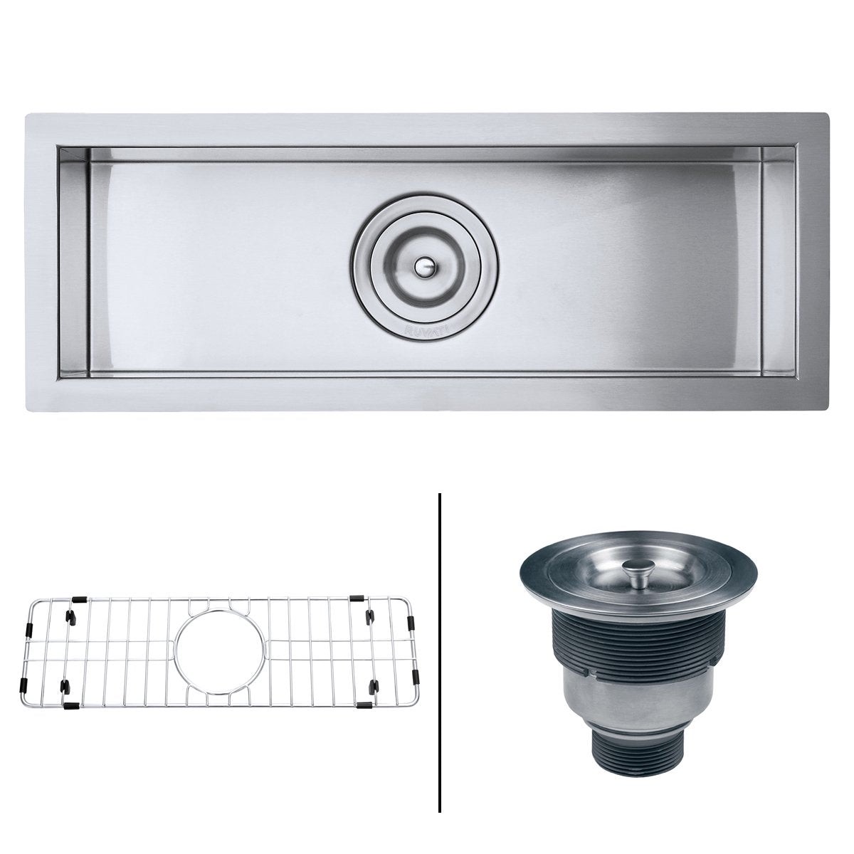 Ruvati 23 x 8 Narrow Trough Undermount 16 Gauge Stainless Steel Single Bowl Bar Prep Sink