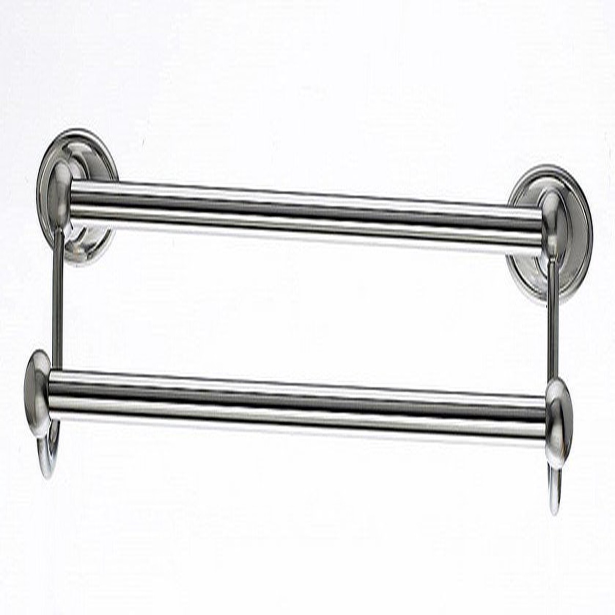 18 Double Towel Bar With Oval Backplate In Brushed Satin Nickel
