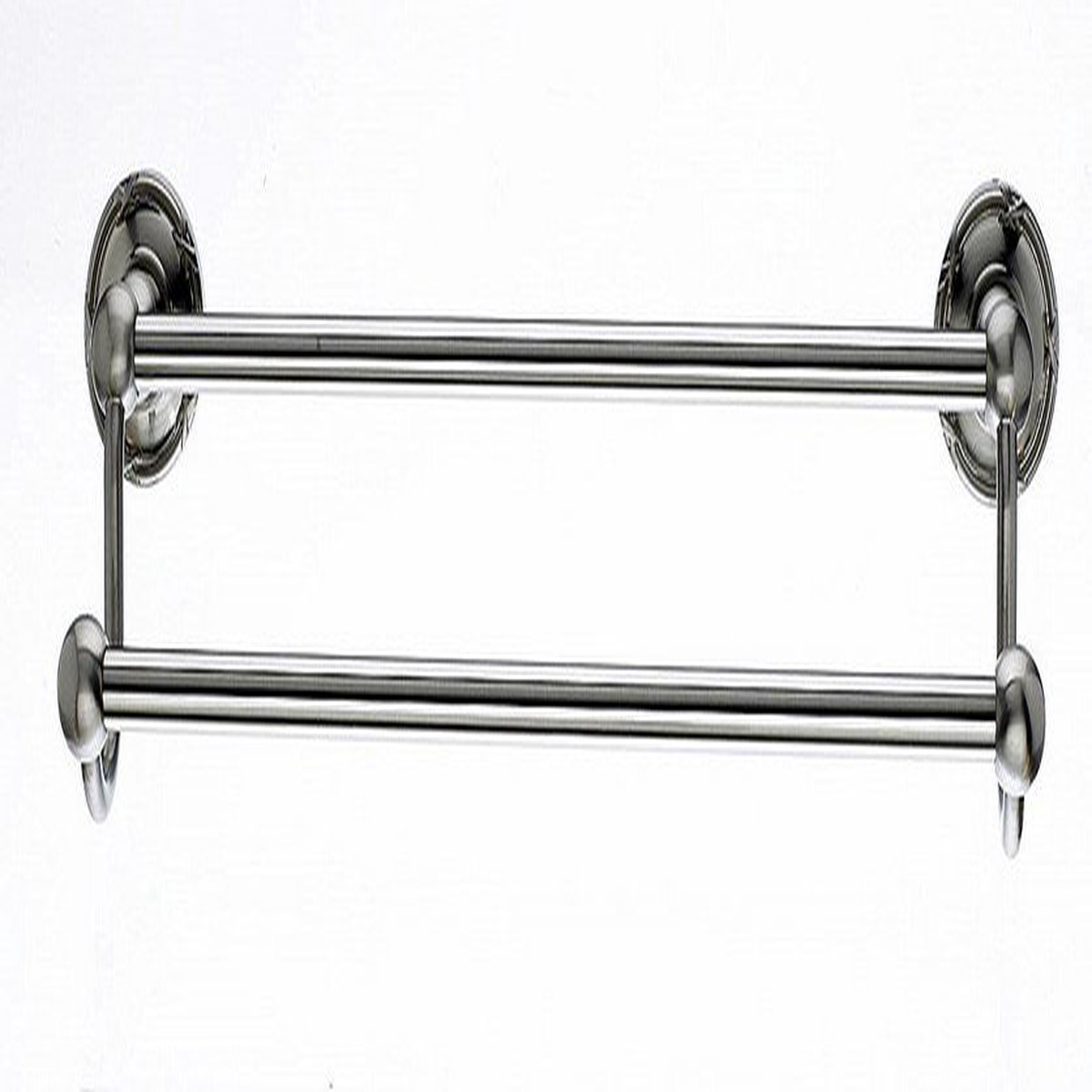 18 Double Towel Bar With Ribbon Reed Detail In Brushed Satin Nickel