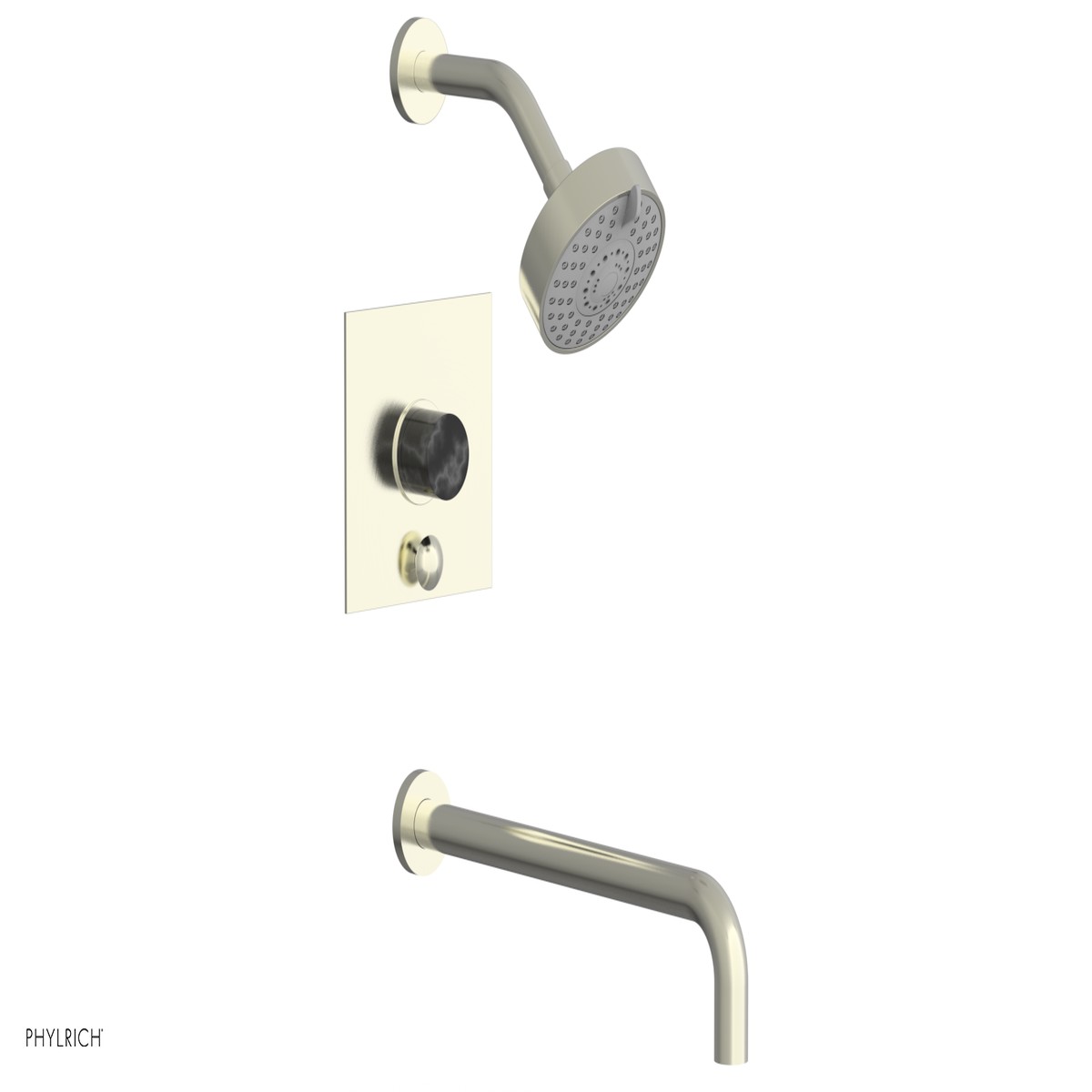 BASIC II 14 Pressure Balance Tub and Shower Set - Black Marble 230S-28-14