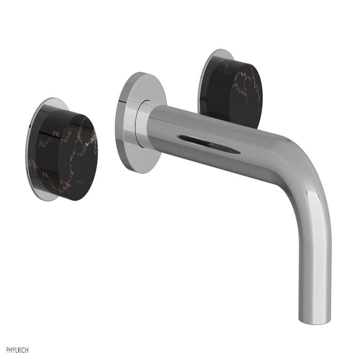 BASIC II Wall Tub Set Black Marble Handles 230-58