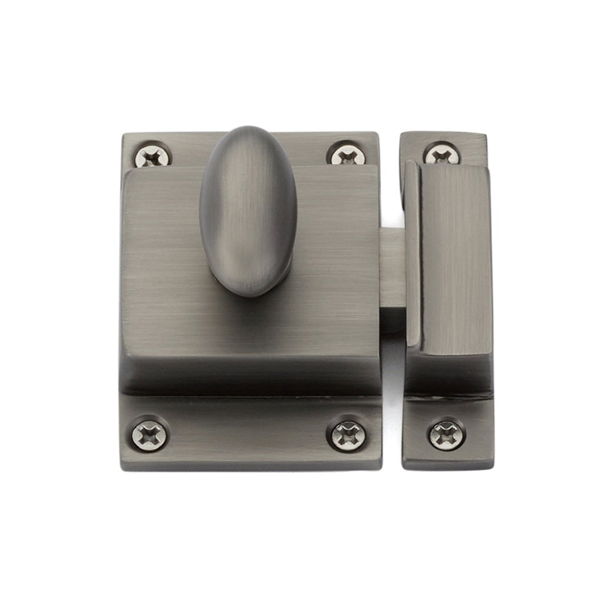 Square Cabinet Latch - Cabinet Mount - 2 BrassPewter