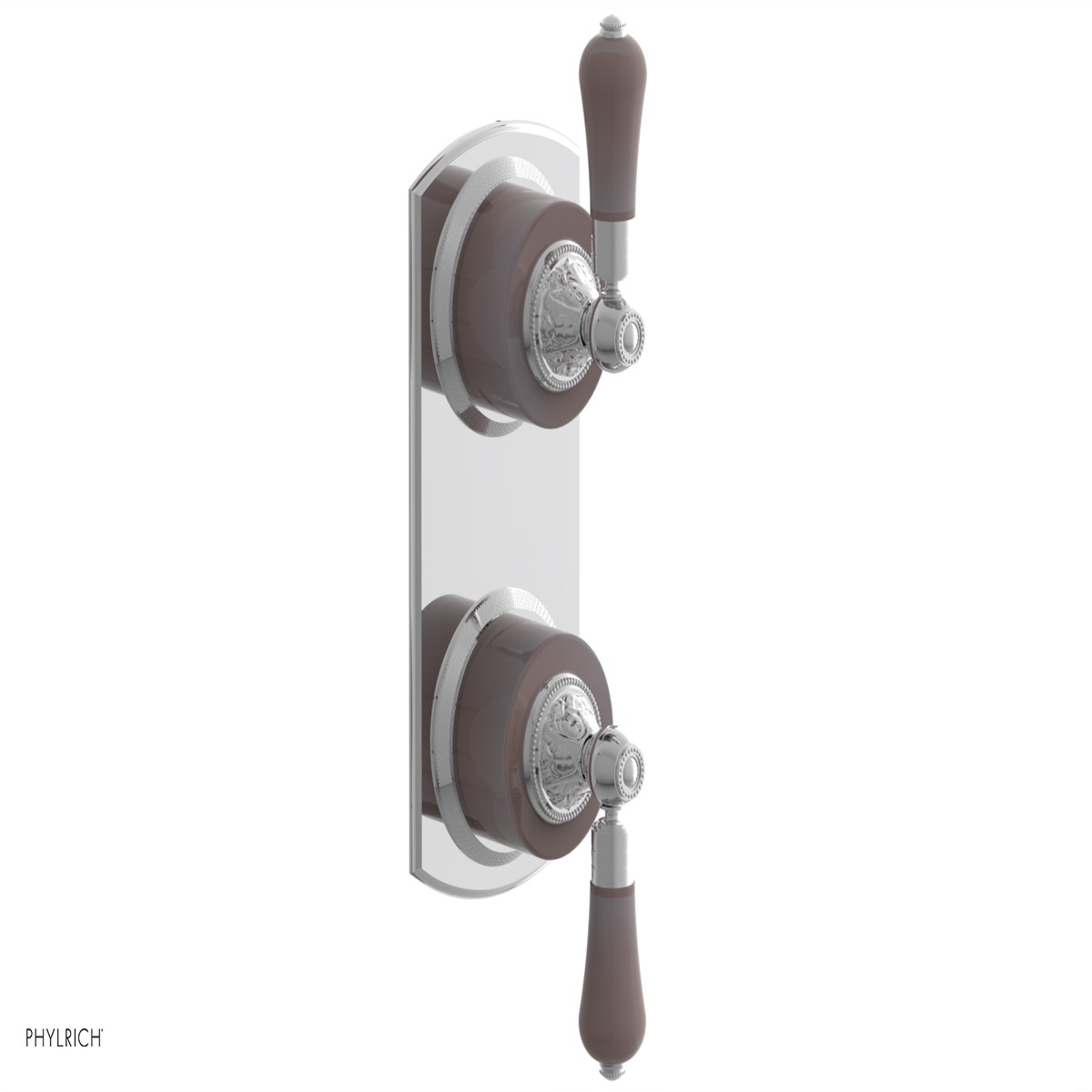 VERSAILLES 12 Mini Thermostatic Valve with Volume Control or Diverter - Pink Onyx Lever Handles 4-459G