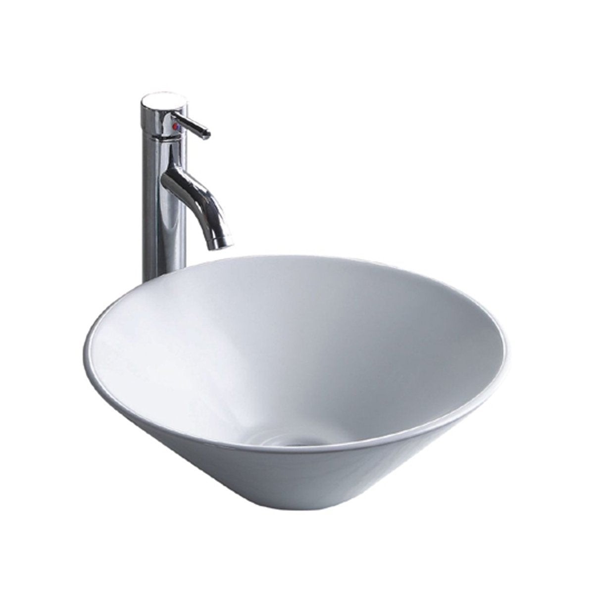 Wells Sinkware 16-Inch Round Vitreous Ceramic Vessel Bathroom Sink in White