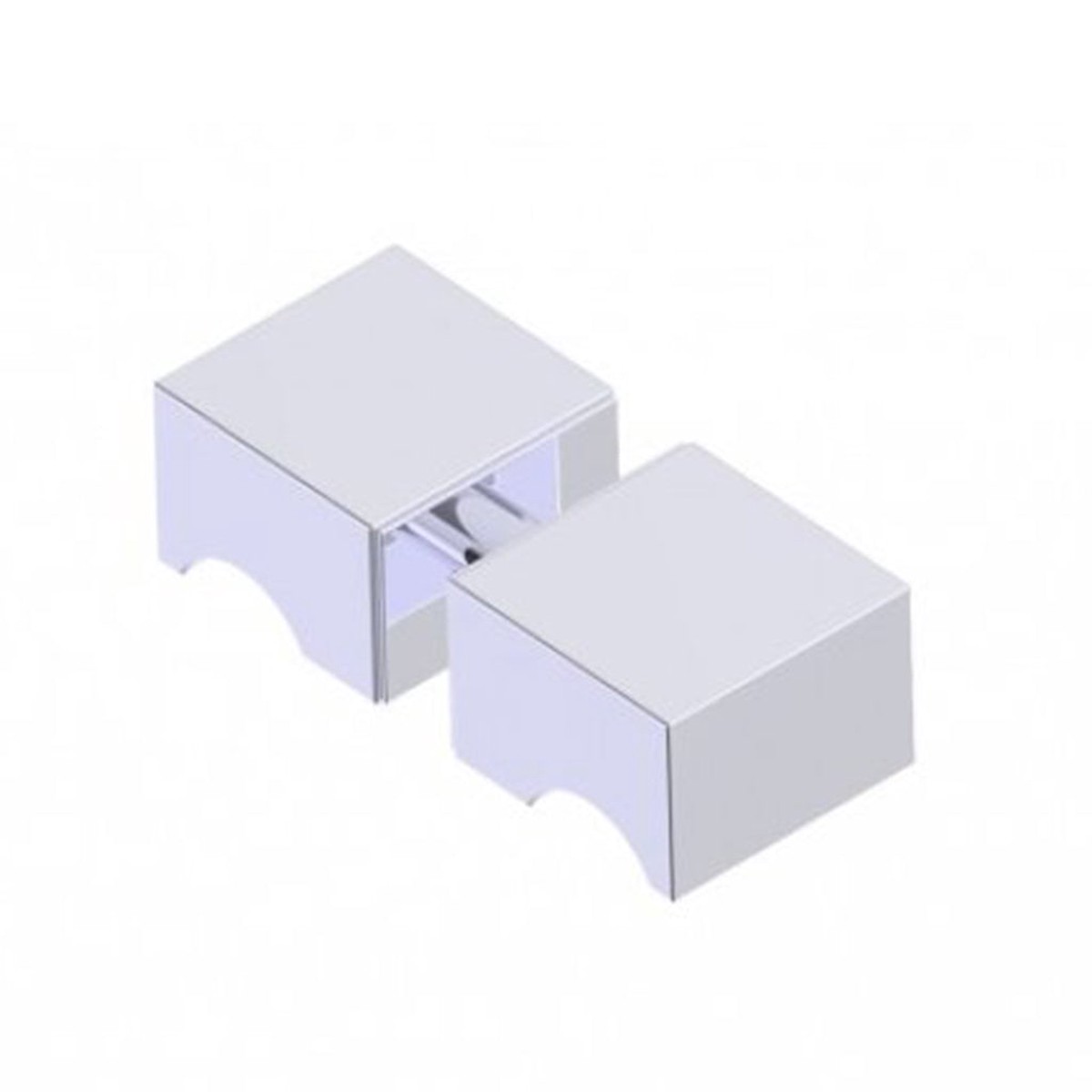 Berlin Double Knob Shower Door Handle - Door Mount - 2 BrassPolished Chrome