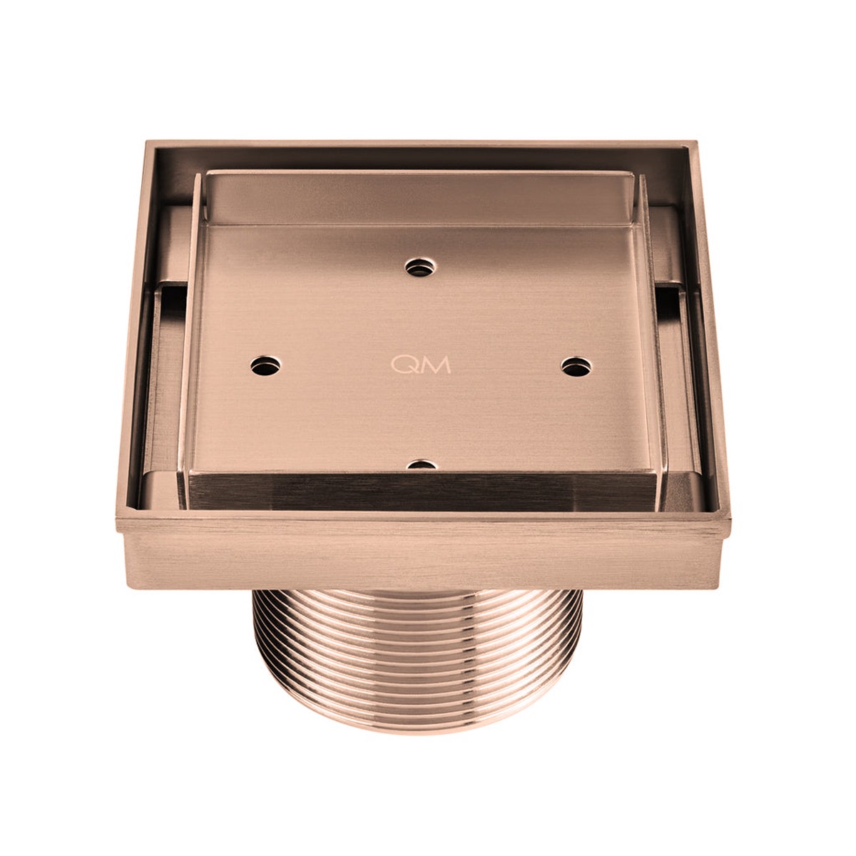 Delmar Mist (Tile-In) Center Square Shower Drain - Floor Mount - 4 Stainless SteelBronze