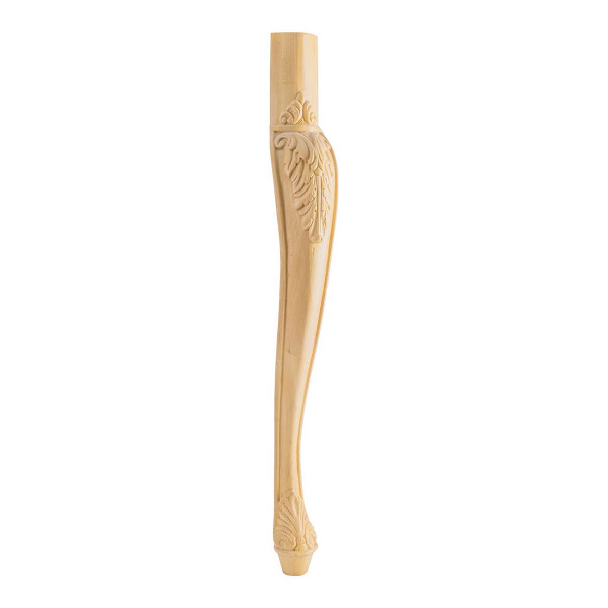 Hardware Resources 2-12 x 2-12 x 35-12 Rubberwood Acanthus Cabriole Leg