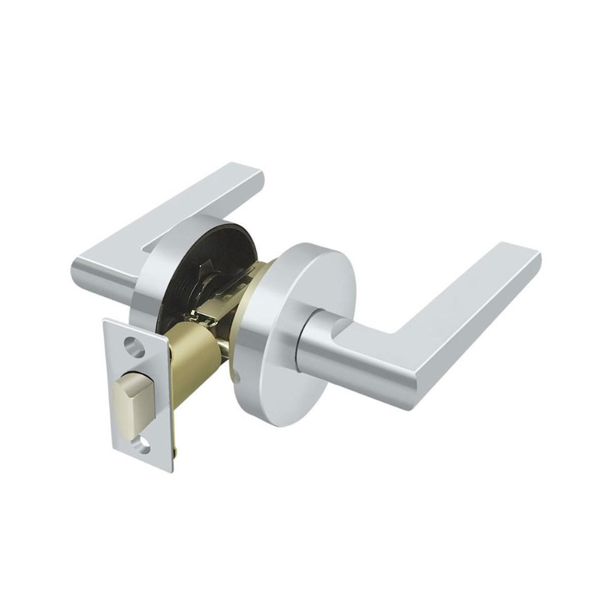 Princeton Round Passage Door Leverset - Single Hole - 5 ZincPolished Chrome