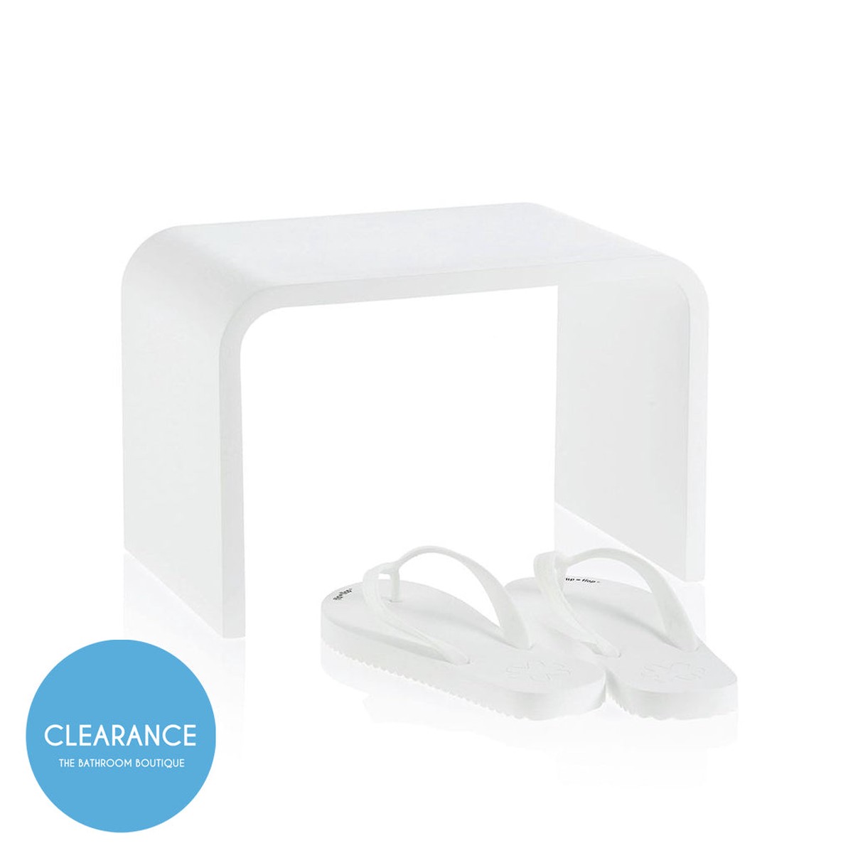 Bella Shower Seat - Floor Standing - 17 Solid SurfaceMatte White (Final Sale)