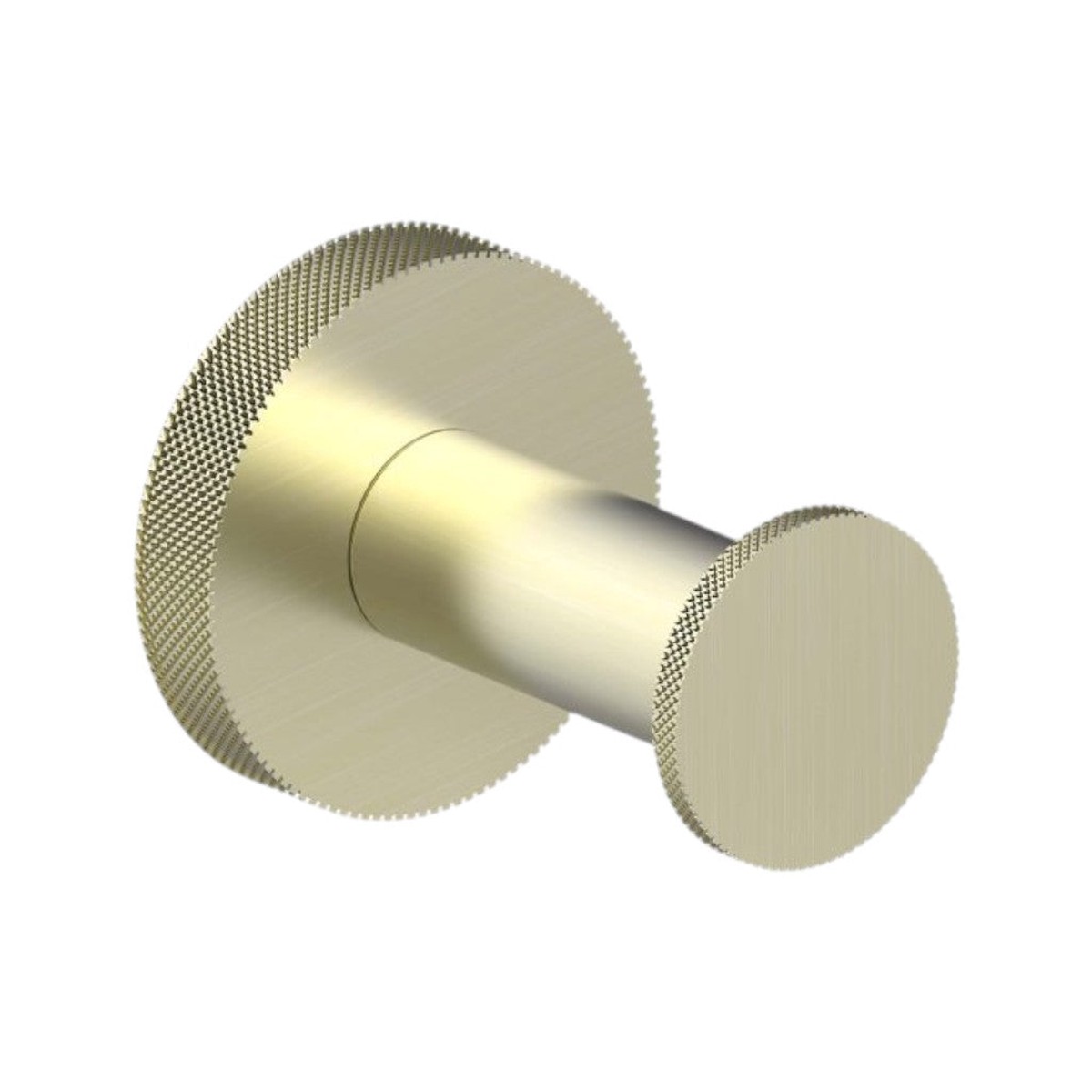 Circo Knurled Single Hook - Wall Mount - 2 BrassBrushed Brass