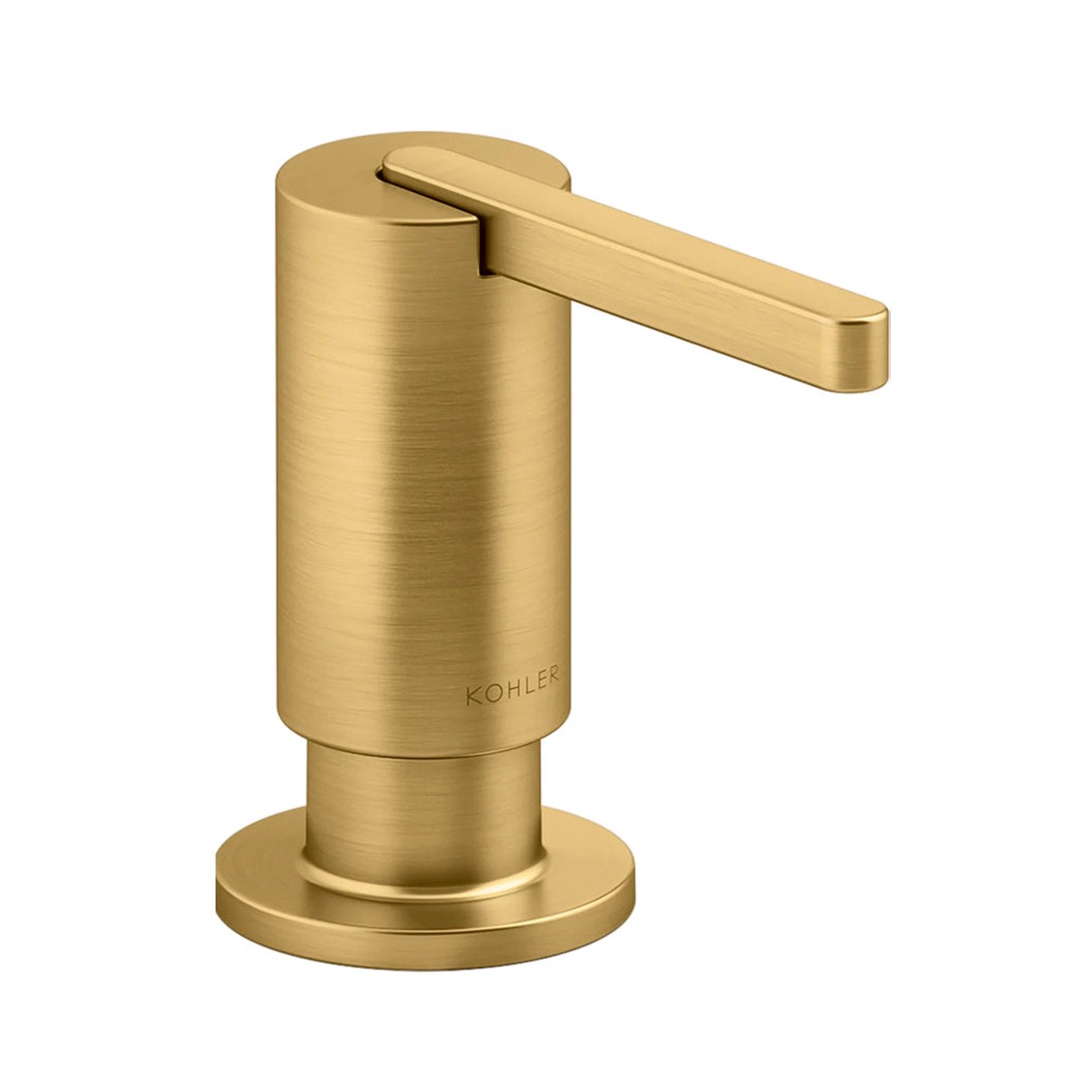 Components Round Soap Dispenser - Free Standing - 2 BrassBrushed Brass