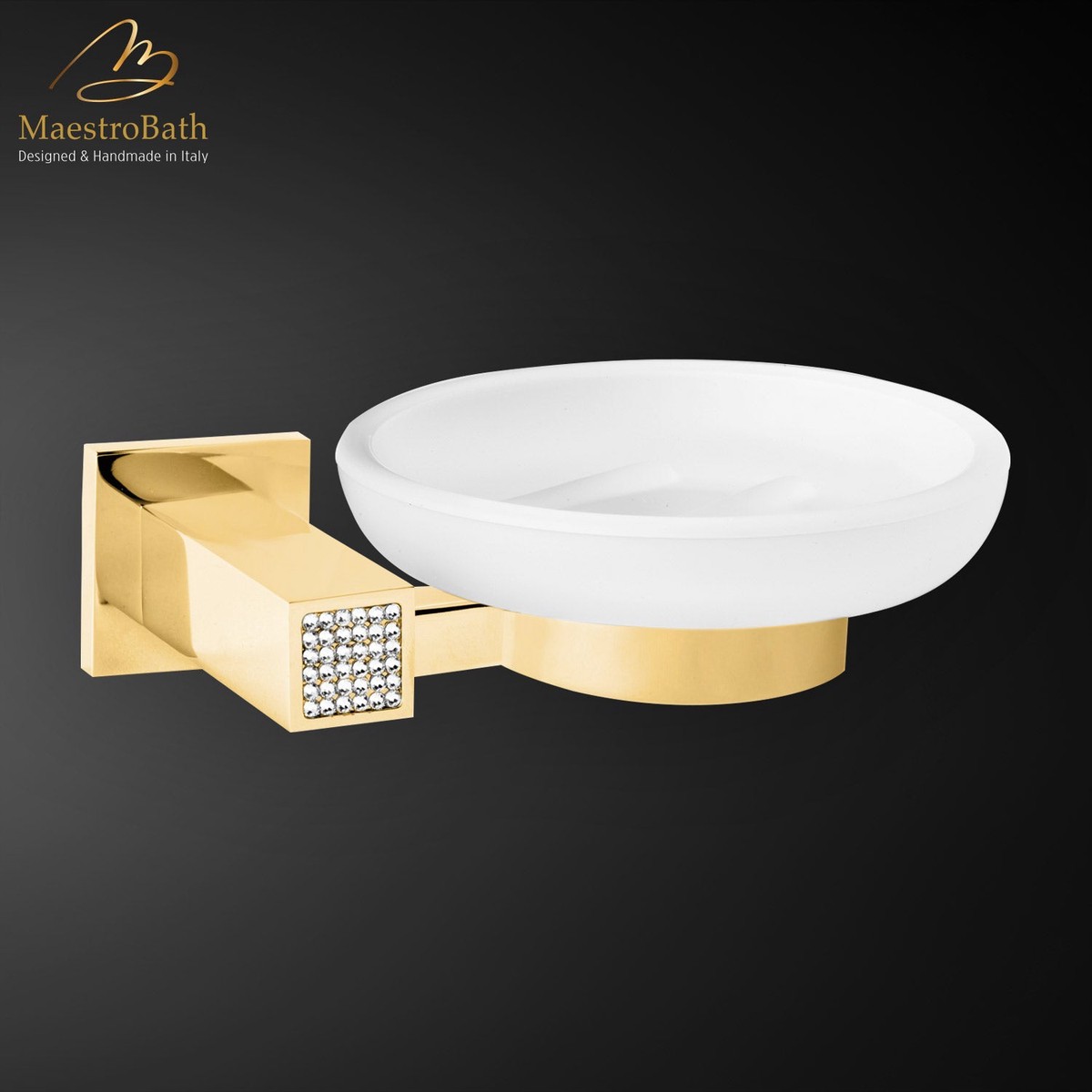 Skip Diamond Soap Dish Holder Polished Gold