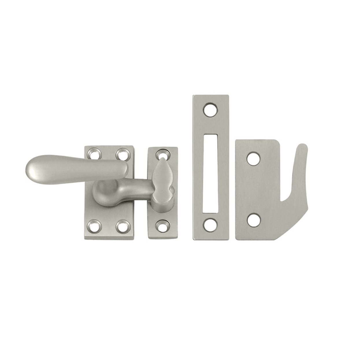 Universal Casement Fastener Medium Window Lock - Window Mount - 3 BrassBrushed Nickel