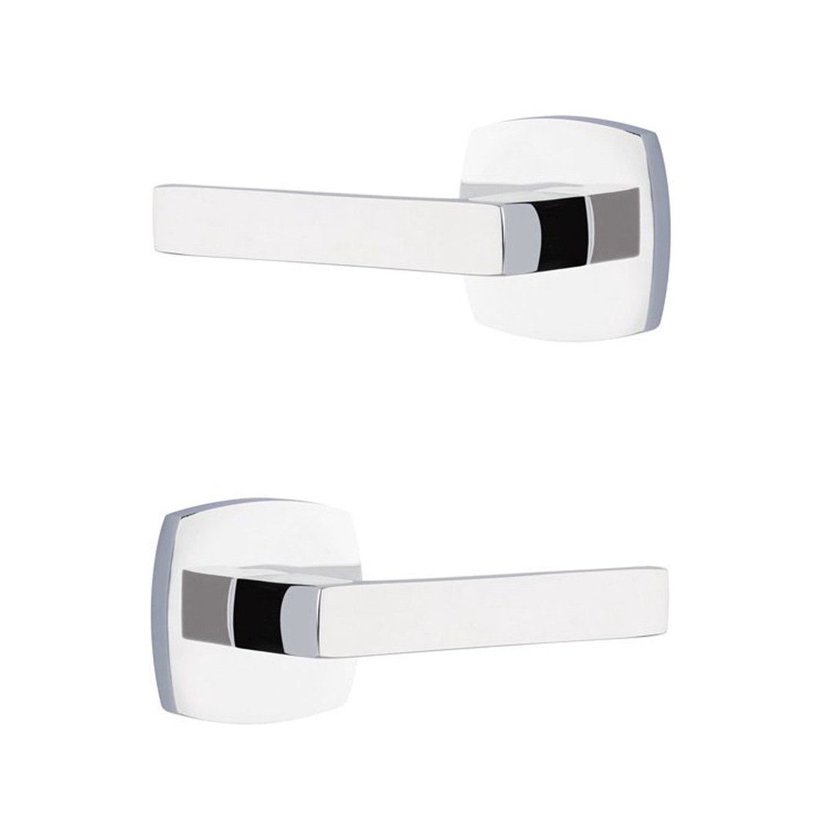 Urban Modern Dumon Lever Concealed Privacy Door Leverset - Door Mount - 5 BrassPolished Chrome