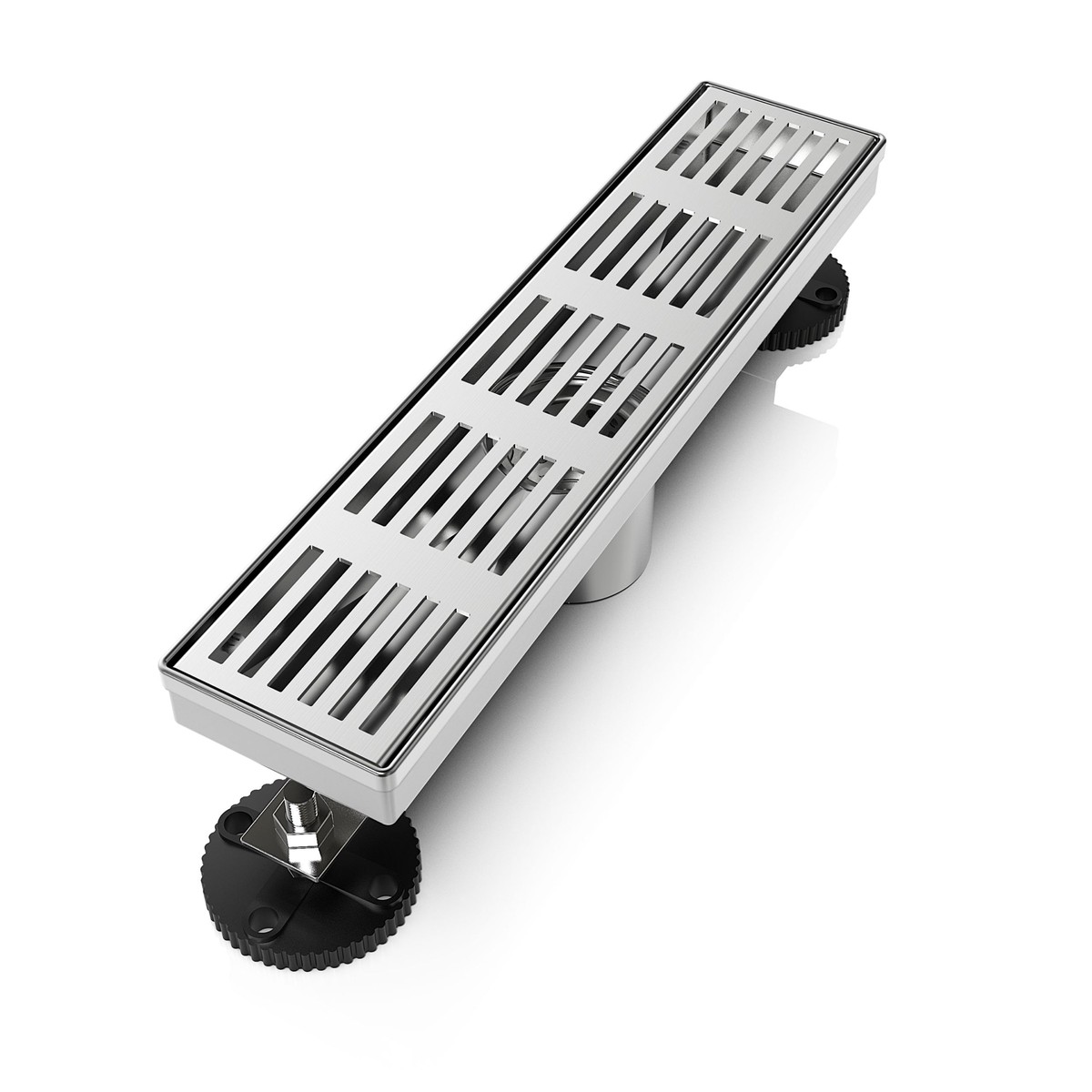 WEBANG 12 Inch Fence Pattern Linear Shower Drain With Accessories Brushed Stainless Steel