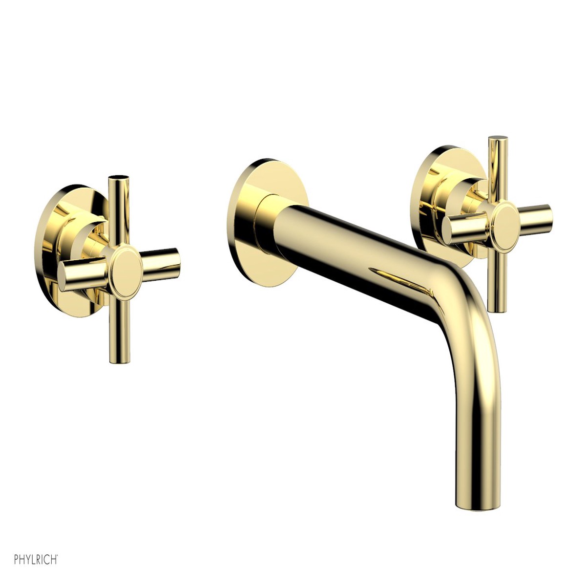 BASIC Wall Lavatory Set 10 Spout - Tubular Cross Handles DWL134-10