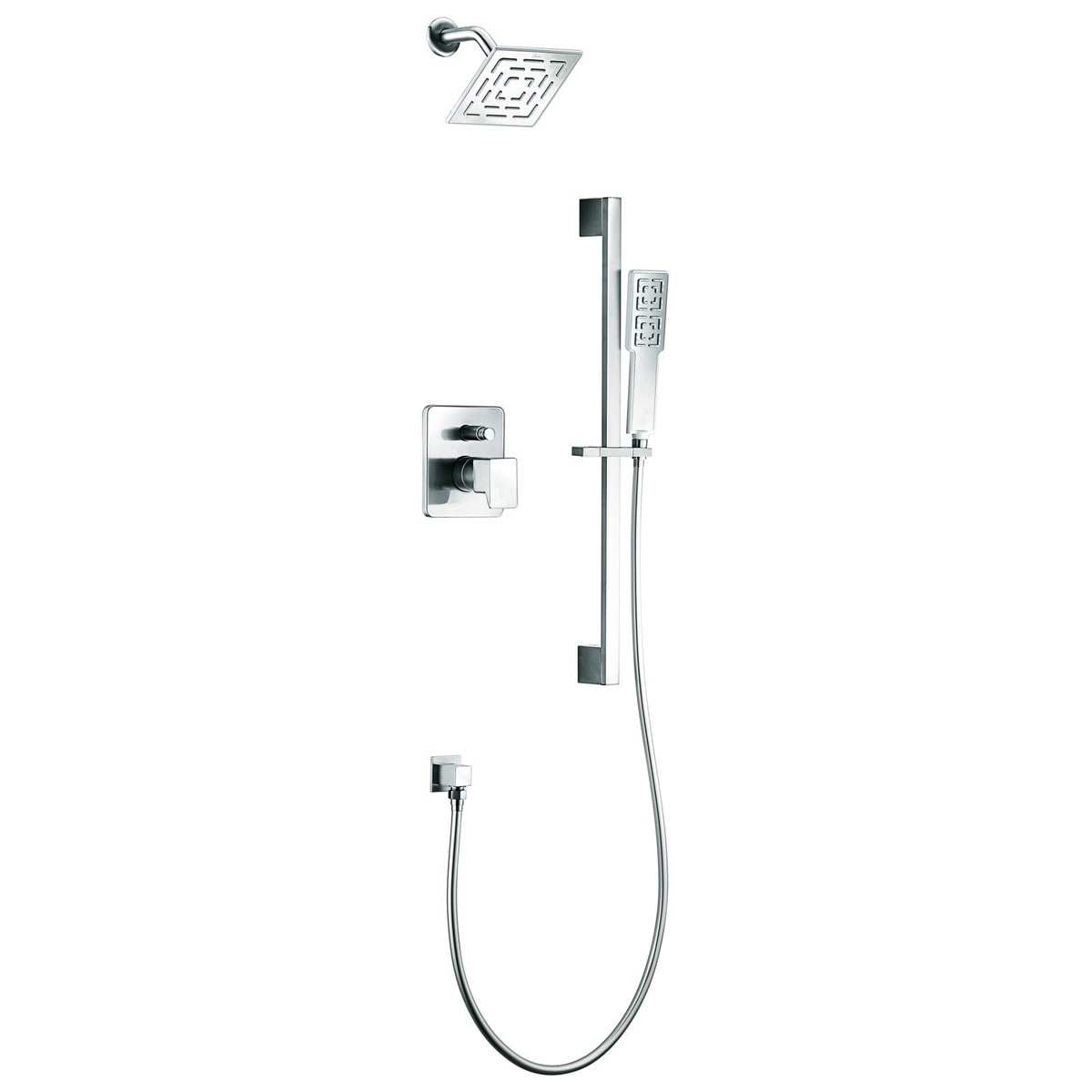 Dawn Acadia Square Series Shower Combo Set Wall Mounted Rainhead with Slide Bar Handheld Shower