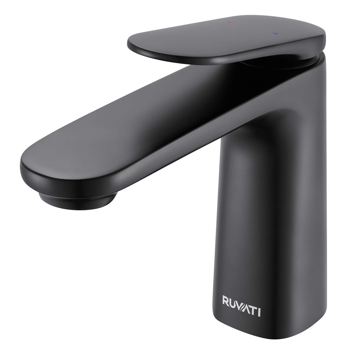 Ruvati Este Single Hole Modern Transitional Bathroom Vanity Faucet in Matte Black - RVF5135MB