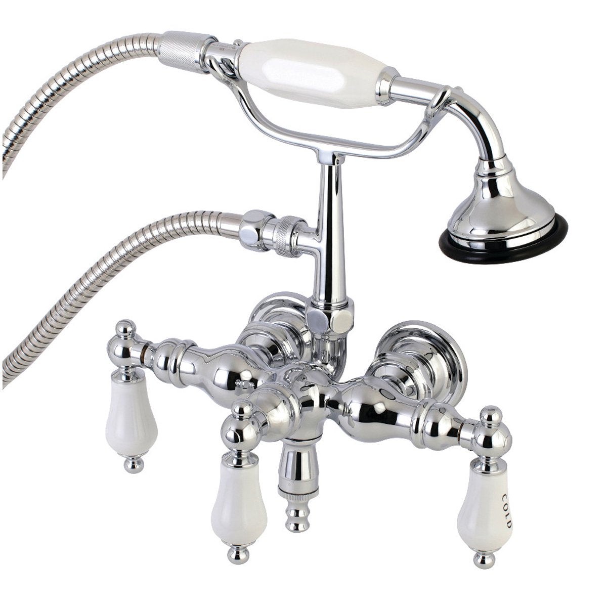 Aqua Vintage AE21TX-P 3-38-Inch Wall Mount Tub Faucet with Hand Shower