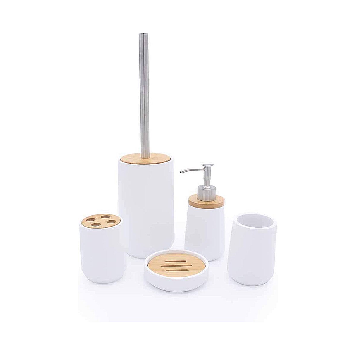 Bella Bathroom Accessories Set - Free Standing - ResinMatt White