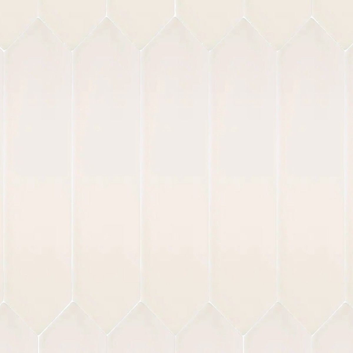 Flow White Hexagon Picket Wall Tile - Wall Mount - 3 x 12 CeramicWhite