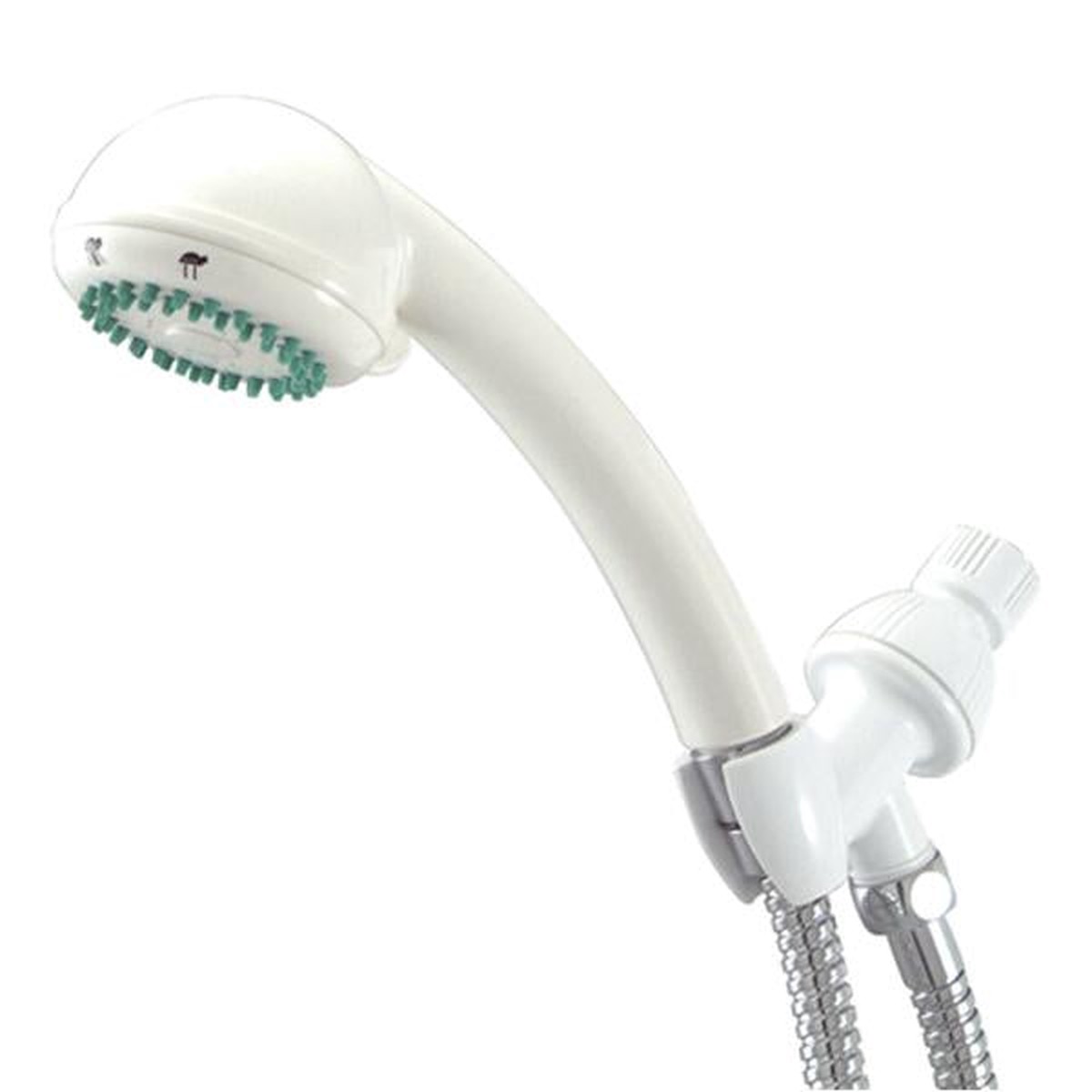 Kingston Brass Barcelona 3-Setting Adjustable Hand Shower with Stainless Steel Hose in White
