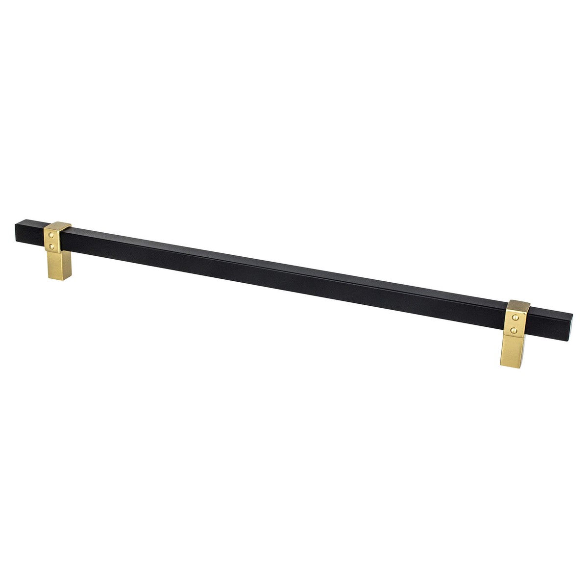Berenson Rivet Rebel Appliance Pull in Matte Black and Modern Brushed Gold