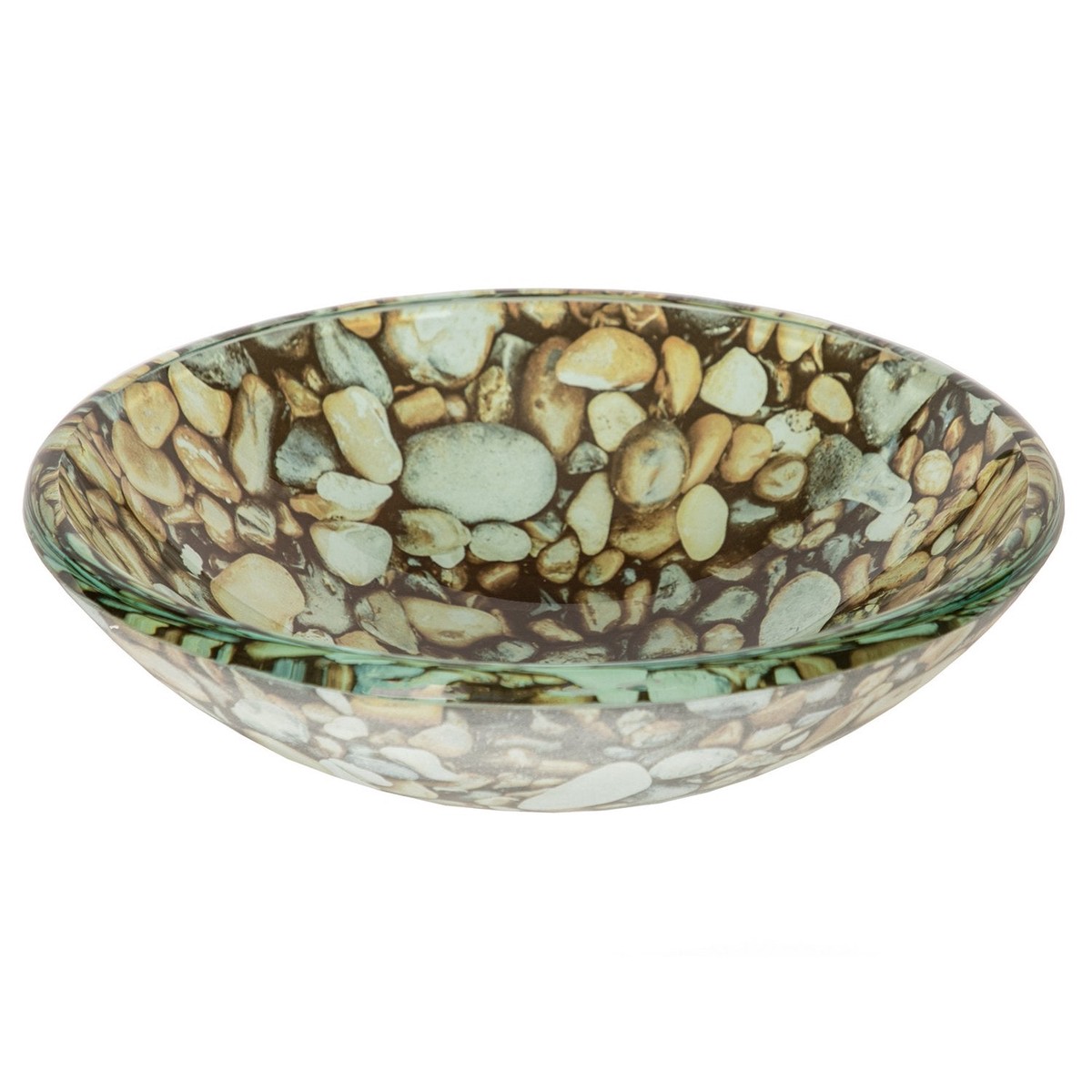 Eden Bath 14 Natural Pebble Pattern Glass Vessel Sink