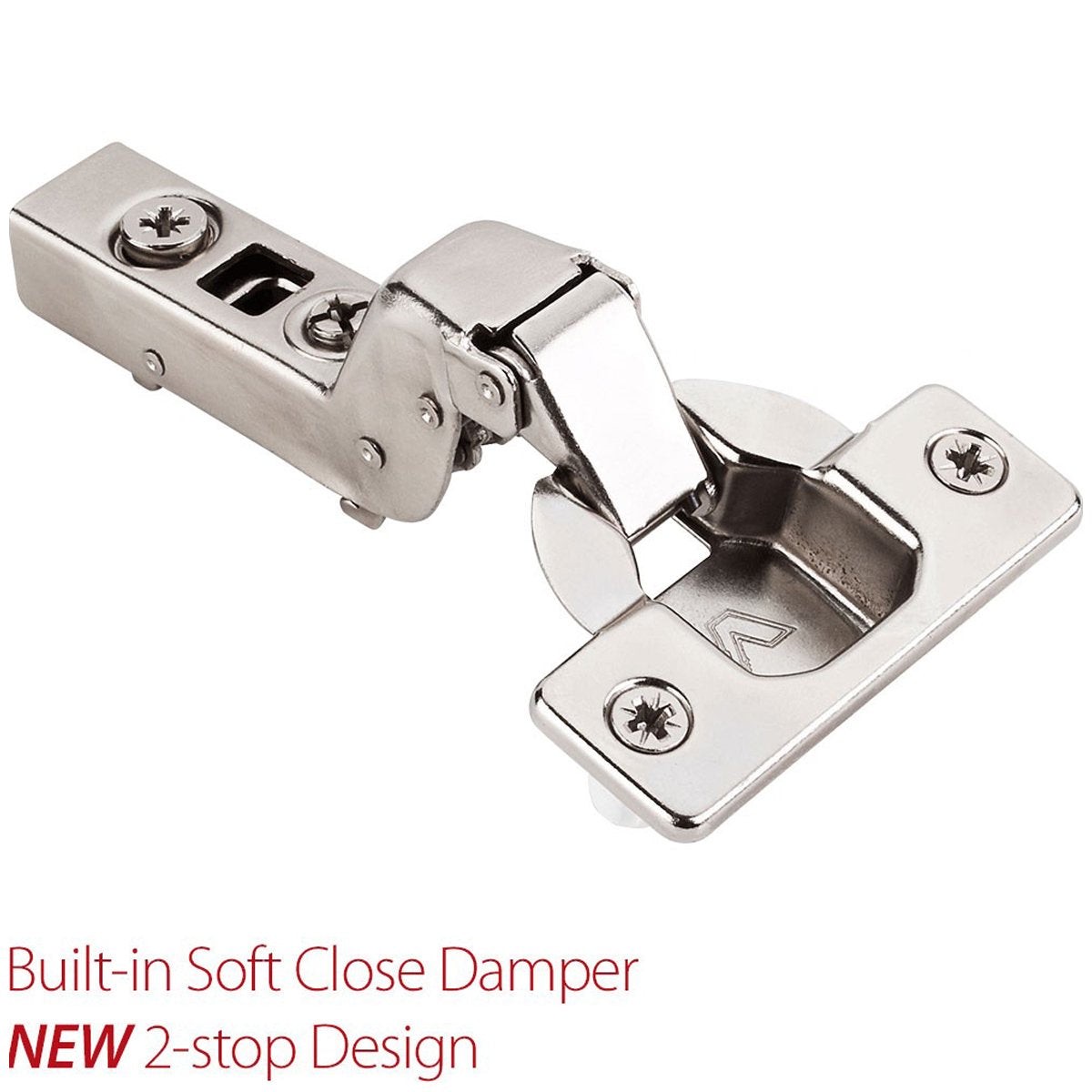Hardware Resources 110 Degree 15 mm Crank Cam Adjustable Heavy Duty Soft-close Hinge with Press-in 8 mm Dowels (Sold in Packs of 5)