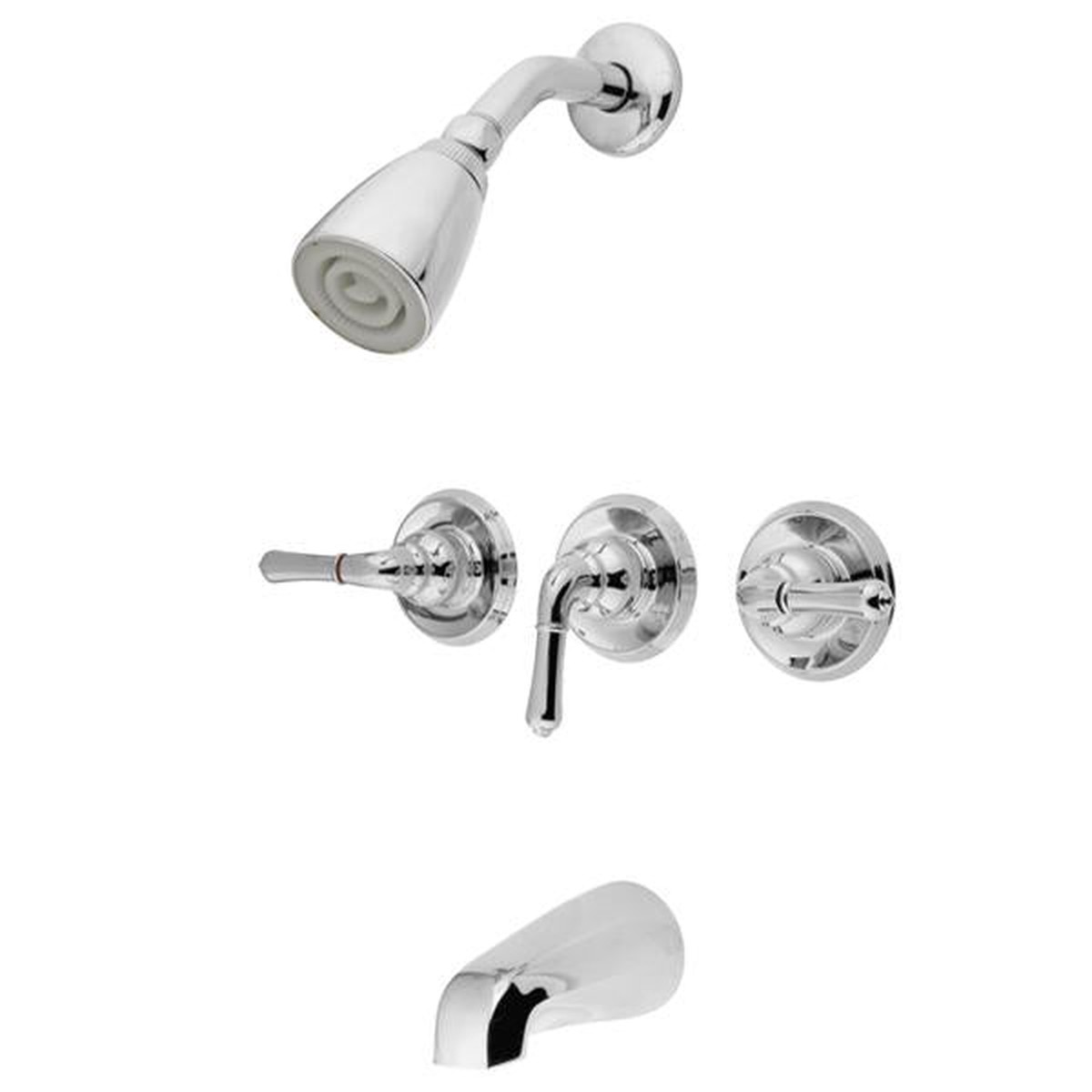 Kingston Brass Water Saving Magellan 3-Handle Tub and Shower Faucet with Water Savings Showerhead