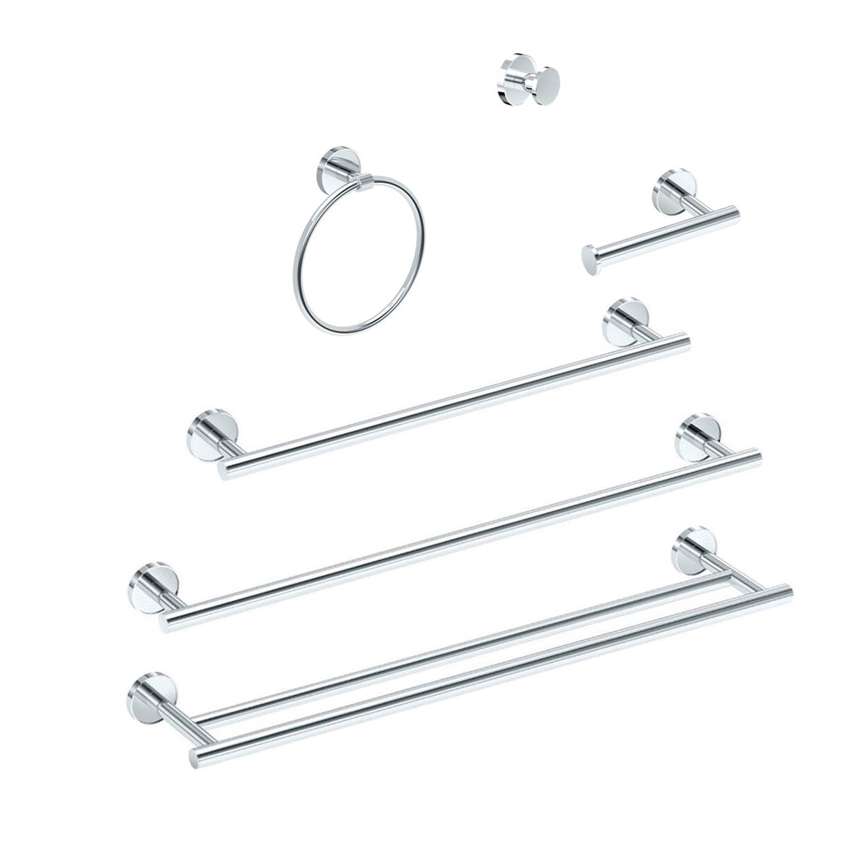 Sky Bathroom Accessories Set - Wall Mount - BrassPolished Chrome