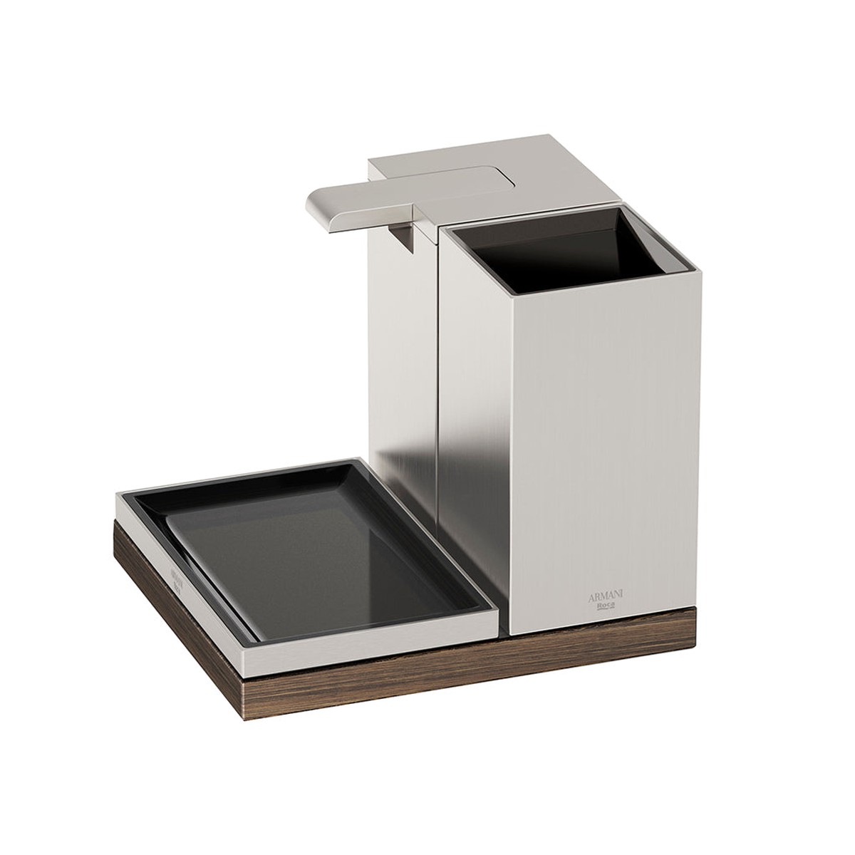 Island 3 Piece Bathroom Accessories Set - Free Standing - 6 MetalBrushed Steel